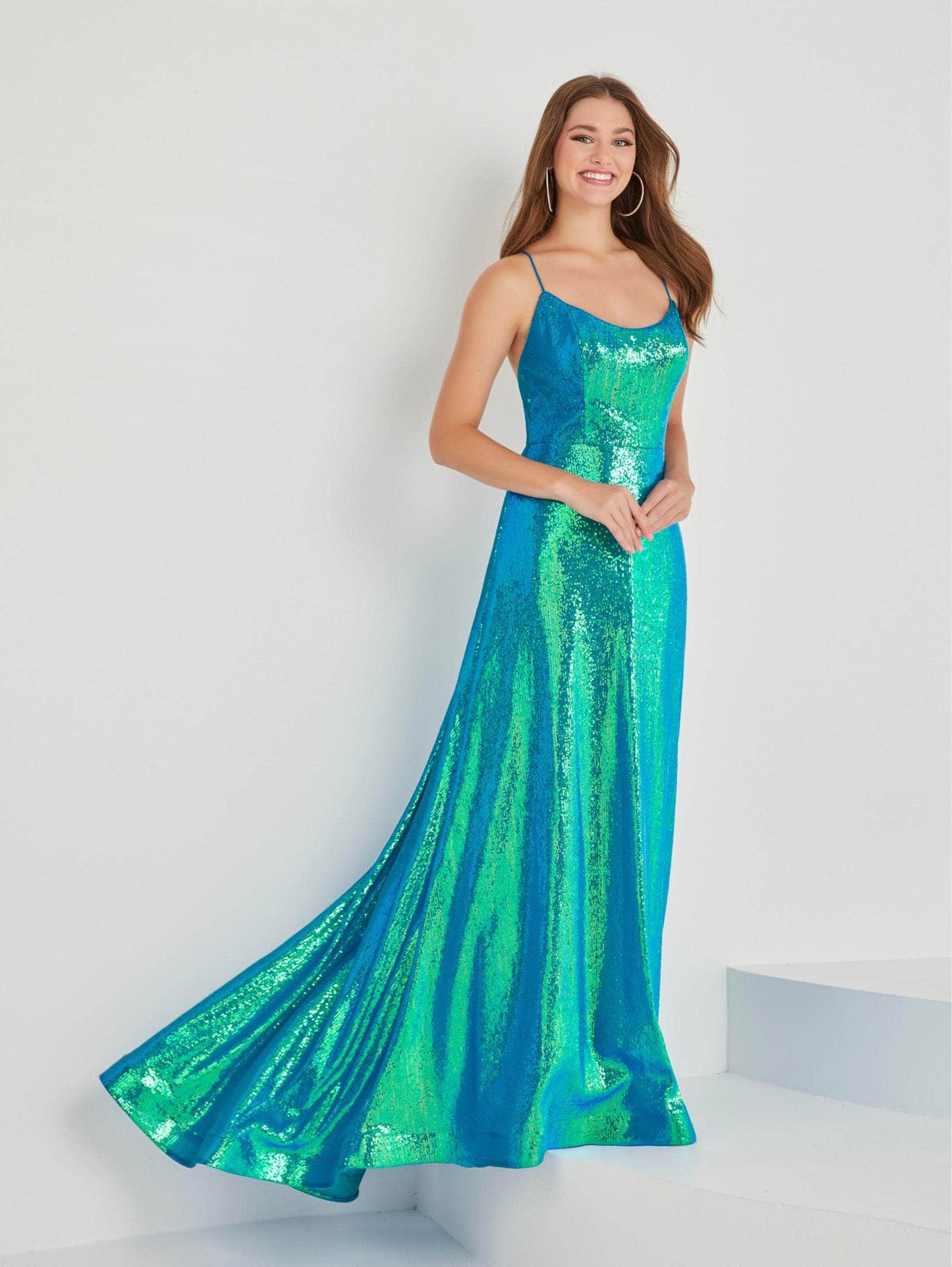 Tiffany Designs by Christina Wu 16030 - Sequined Scoop-Neck Prom Gown Prom Dresses