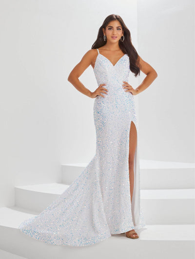 Tiffany Designs by Christina Wu 16032 - Sequined High-Slit Prom Gown Special Occasion Dress