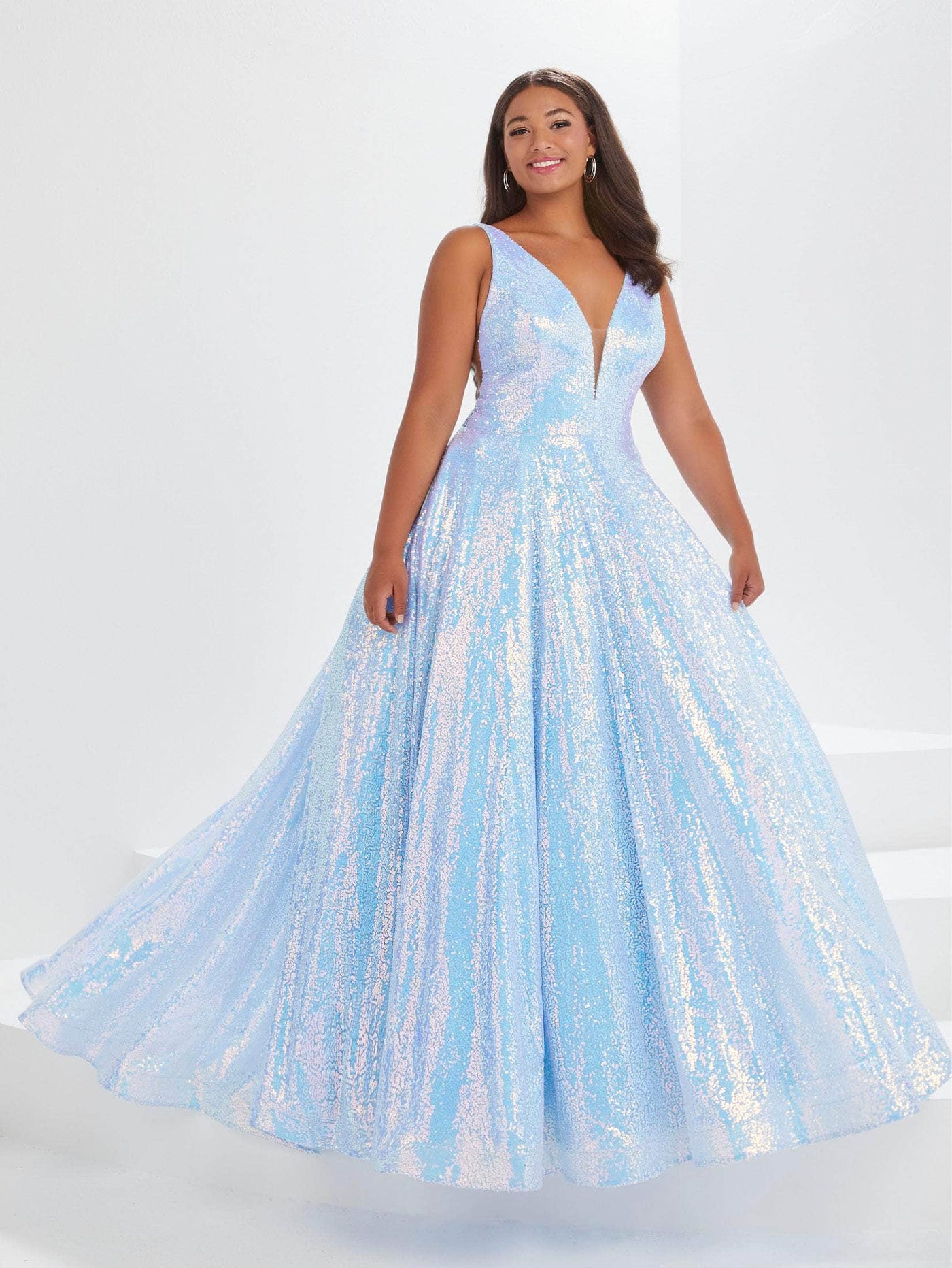 Tiffany Designs by Christina Wu 16046 - Plunging Sequined Prom Gown Special Occasion Dress