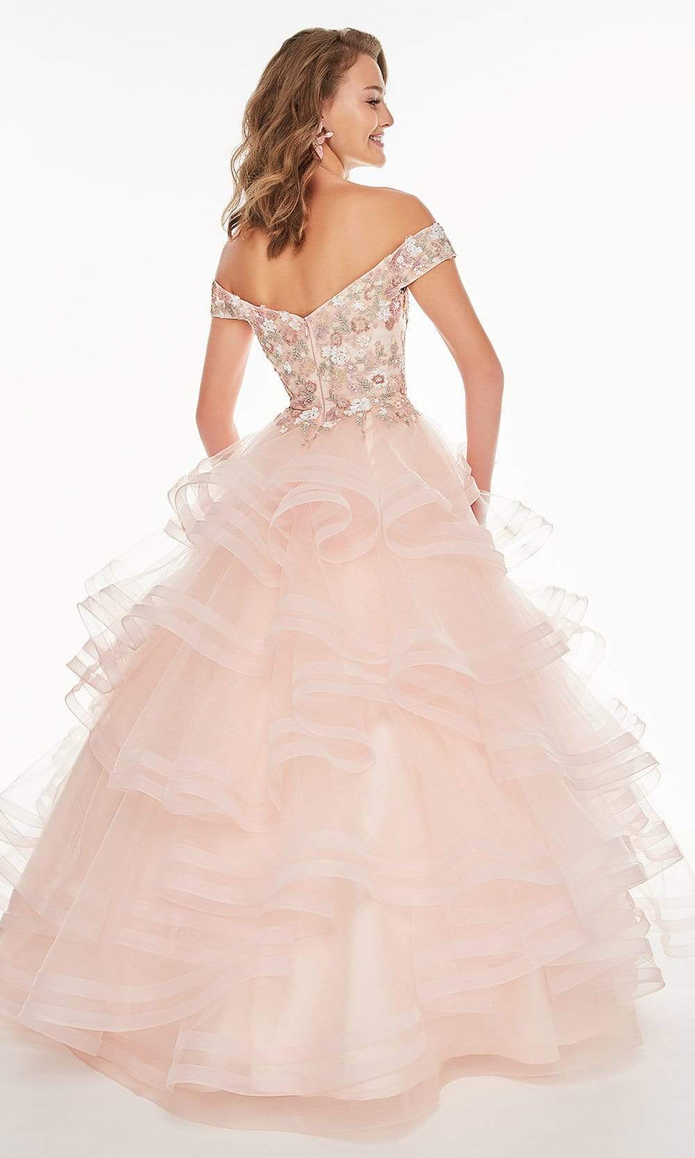 Tiffany Exclusive - 46237 Embroidered Bodice Tiered Tulle Ballgown Prom Dresses