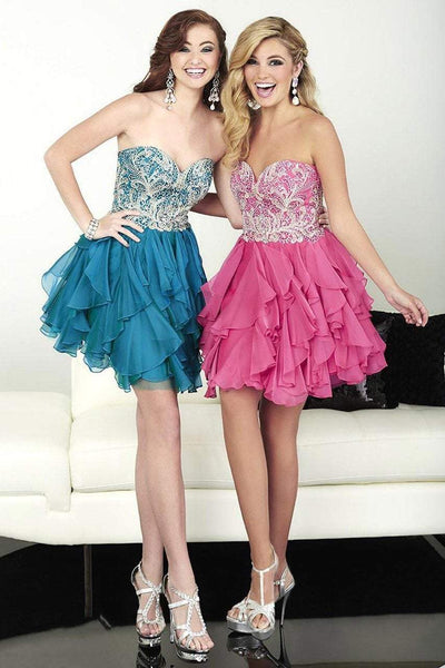 Tiffany Homecoming - 27076SC Sweetheart Ruffled Chiffon Dress