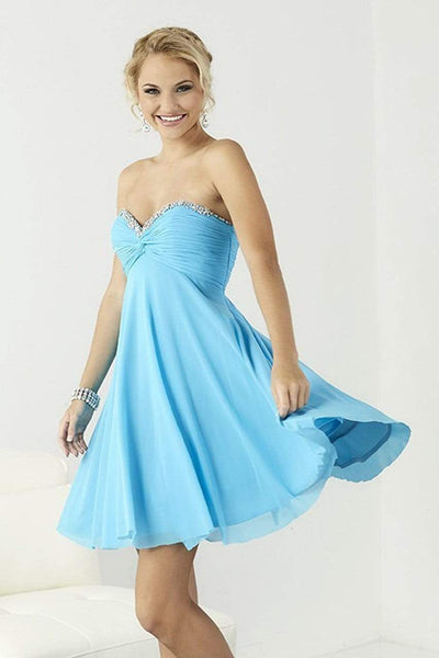 Tiffany Homecoming - 27080SC Sweetheart Gathered Short Dress