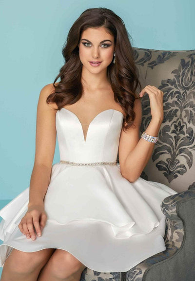 Tiffany Homecoming - 27154SC Strapless Layered Satin Dress