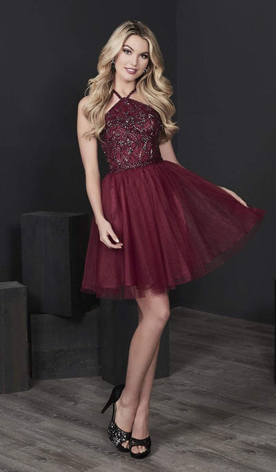 Tiffany Homecoming - 27239SC Halter Embellished Short Dress