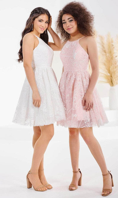 Tiffany Homecoming 27357 - Tulle Cocktail Dress Cocktail Dresses 0 / Blush