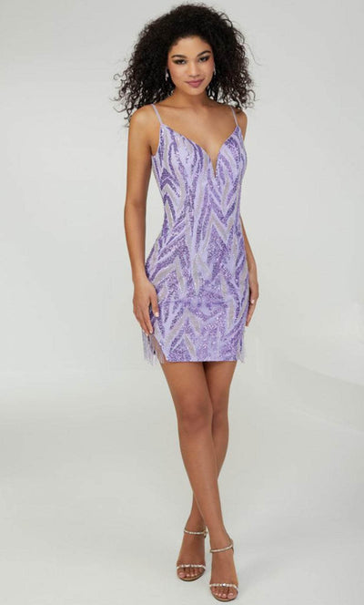 Tiffany Homecoming 27389 - Fringed Cocktail Dress Homecoming Dresses 0 / Lilac