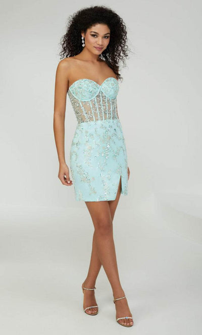 Tiffany Homecoming 27401 - Corset Cocktail Dress Cocktail Dresses 0 / Aqua