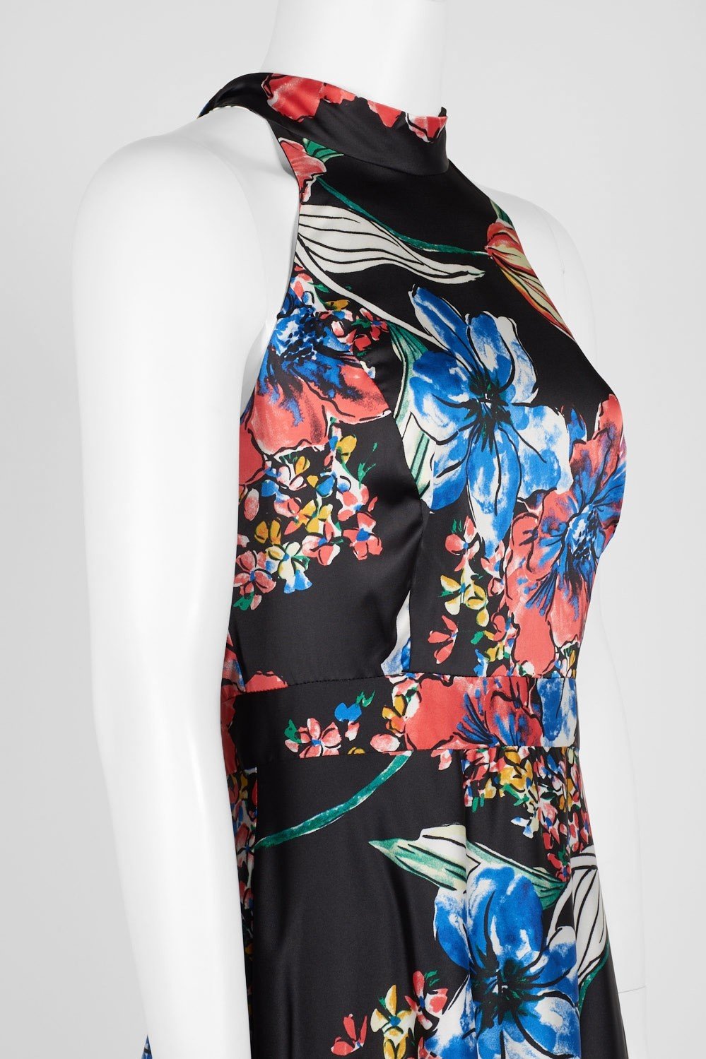Tahari Asl TLMU9WD624 - Long A-Line Dress - Sleeveless, Floral Print, Charmeuse, A-Line Skirt, Satin ADASA Tahari Asl TLMU9WD624 - Long A-Line Dress - Sleeveless, Floral Print, Charmeuse, A-Line Skirt, Satin ADASA