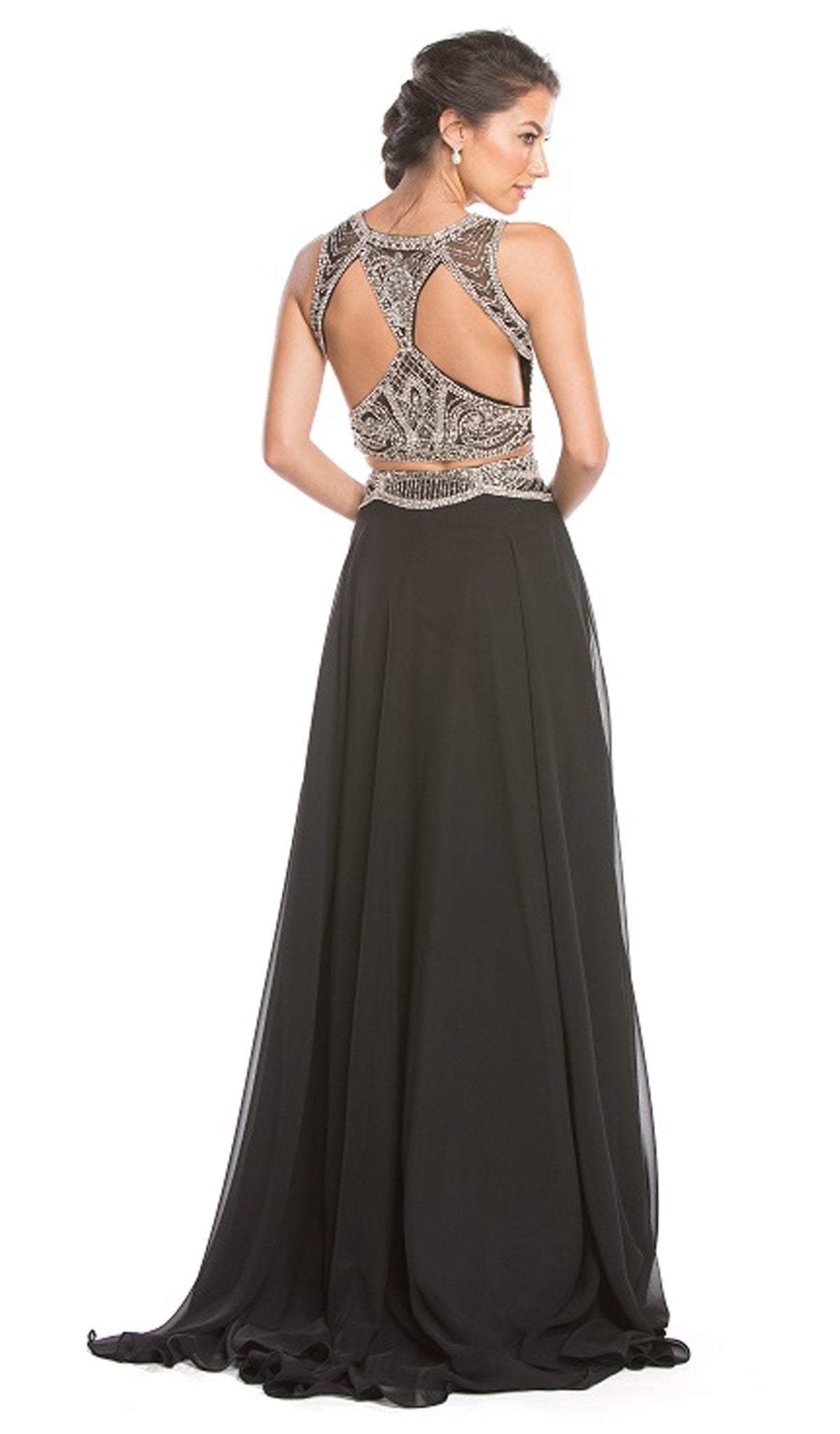 Two Piece Embellished Prom Dress Dress