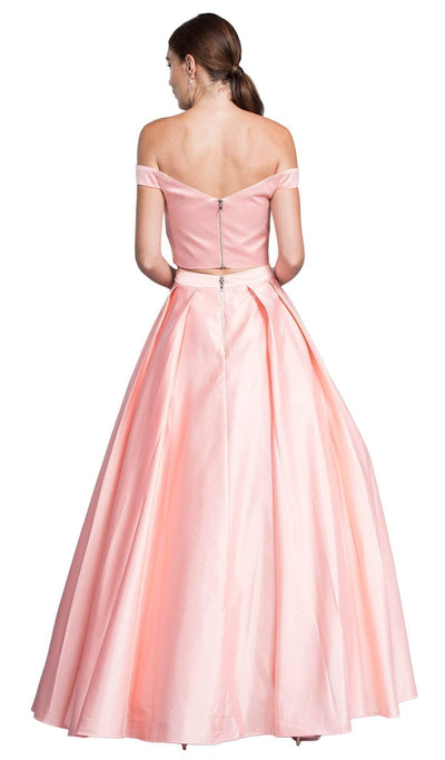 Two Piece Off-Shoulder Evening Ballgown Prom Dresses