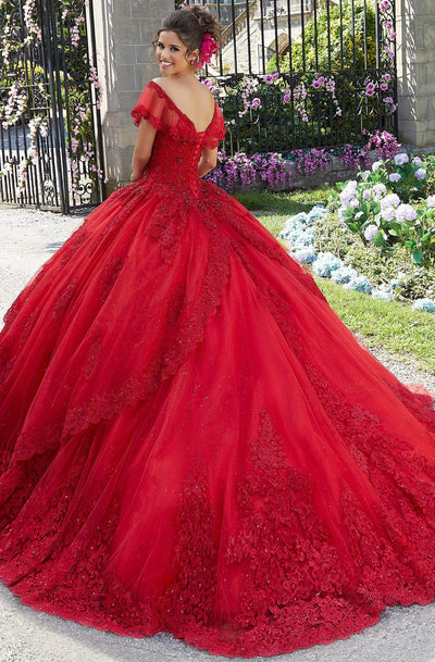 Vizcaya by Mori Lee - 34025 Beaded Lace Off-Shoulder Tulle Ballgown Ball Gowns