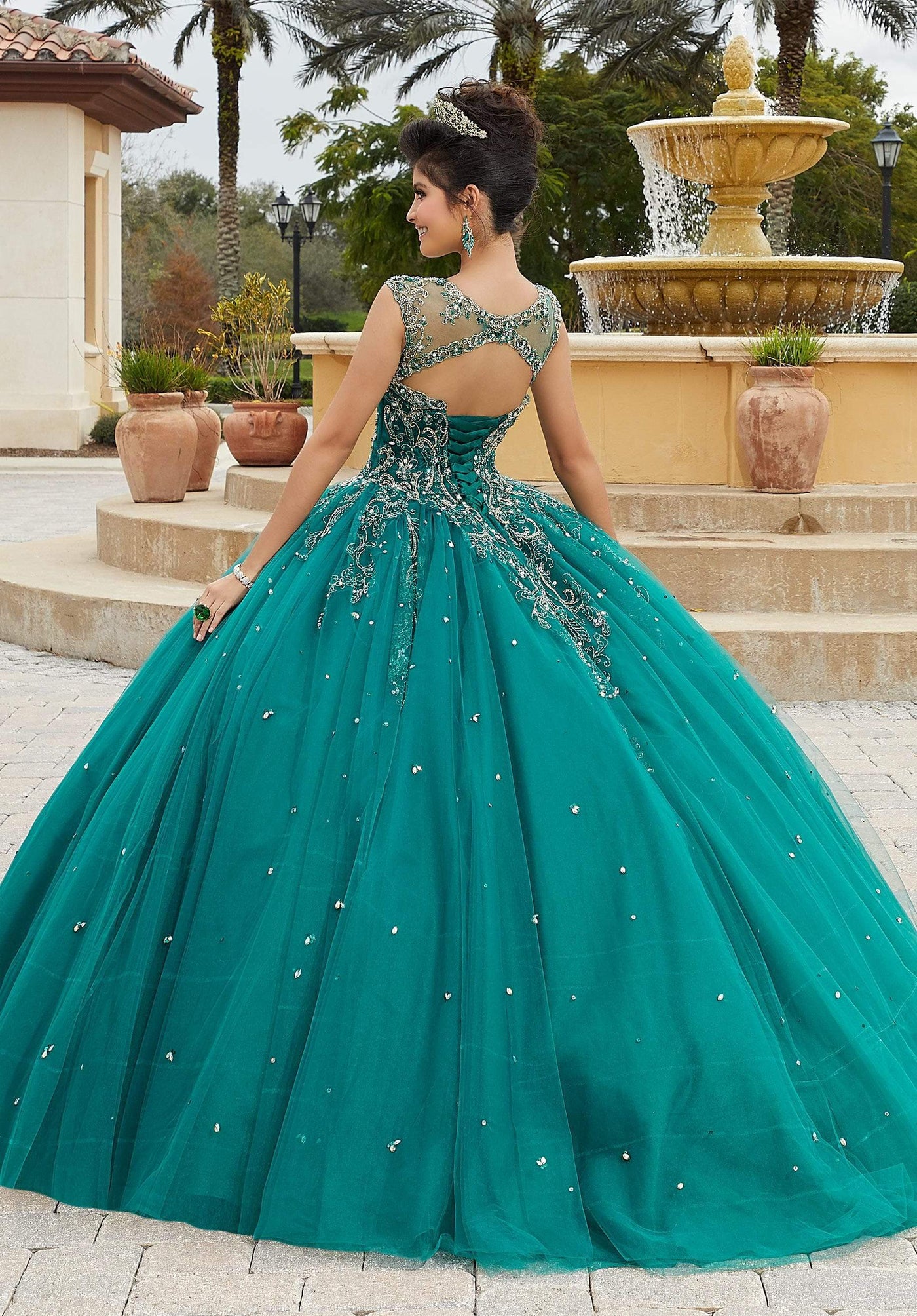Vizcaya by Mori Lee - 60094 Bejeweled Illusion Bodice Tulle Ballgown Quinceanera Dresses