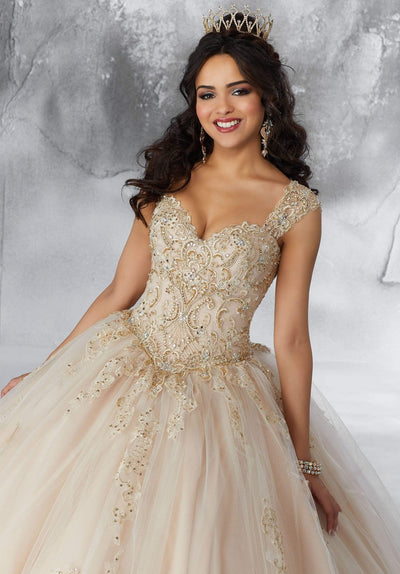 Vizcaya by Mori Lee - 89196 Metallic Embroidered Ballgown with Bolero Quinceanera Dresses