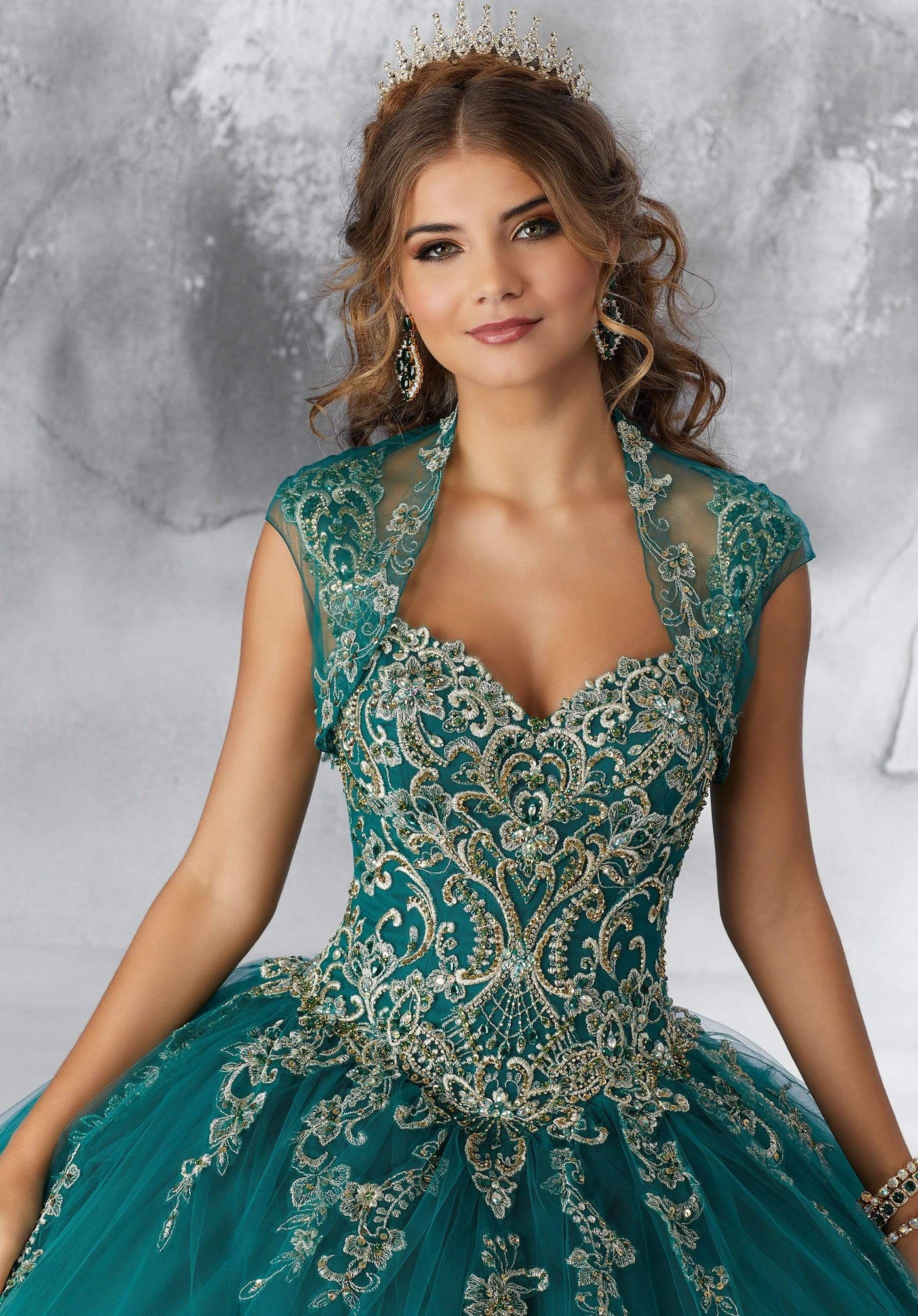 Vizcaya by Mori Lee - 89196 Metallic Embroidered Ballgown with Bolero Quinceanera Dresses