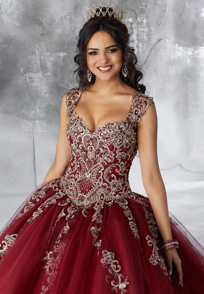 Vizcaya by Mori Lee - 89196 Metallic Embroidered Ballgown with Bolero Quinceanera Dresses