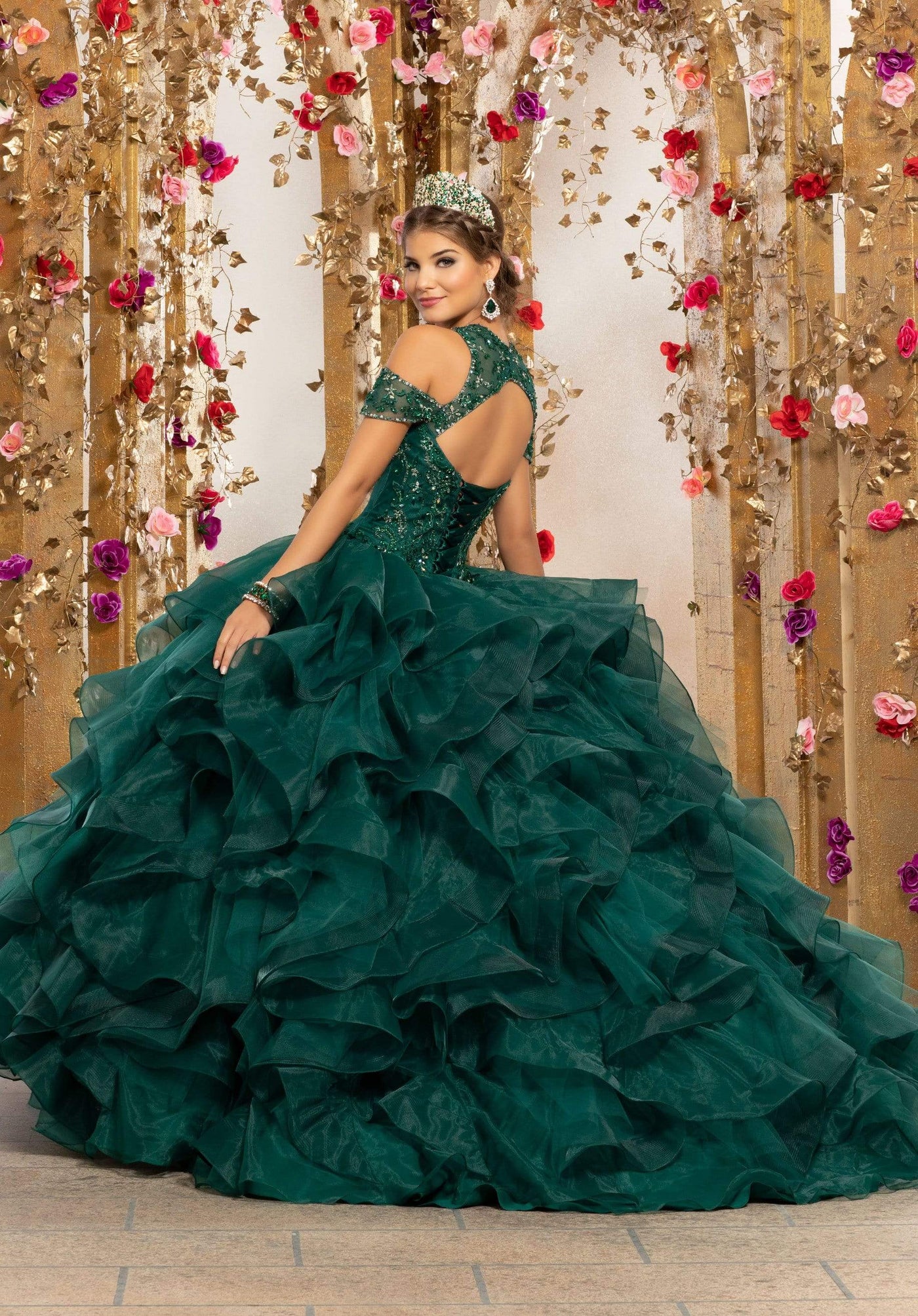Vizcaya by Mori Lee - 89226 Crystal Beaded Cold Shoulder Ballgown Quinceanera Dresses