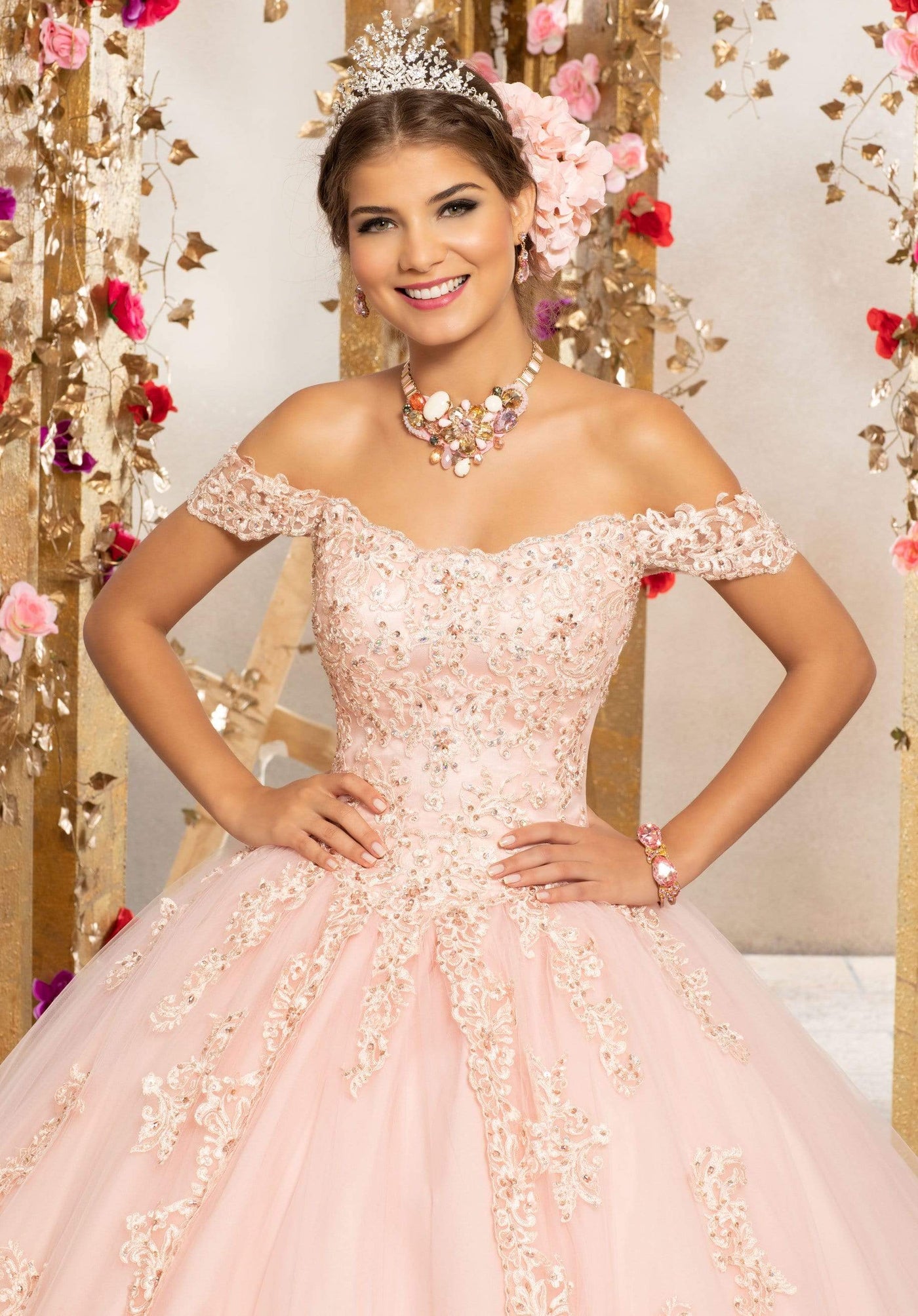 Vizcaya by Mori Lee - 89231 Draped Off Shoulder Tulle Ballgown Quinceanera Dresses