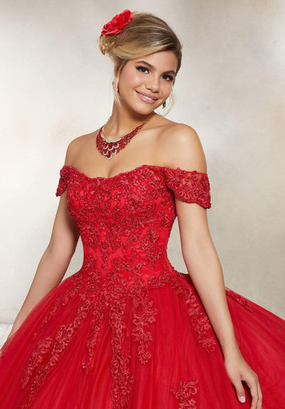 Vizcaya by Mori Lee - 89231 Draped Off Shoulder Tulle Ballgown Quinceanera Dresses