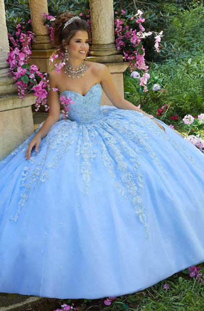 Vizcaya by Mori Lee - 89264 Embellished Sweetheart Ballgown Quinceanera Dresses 0 / Light Blue