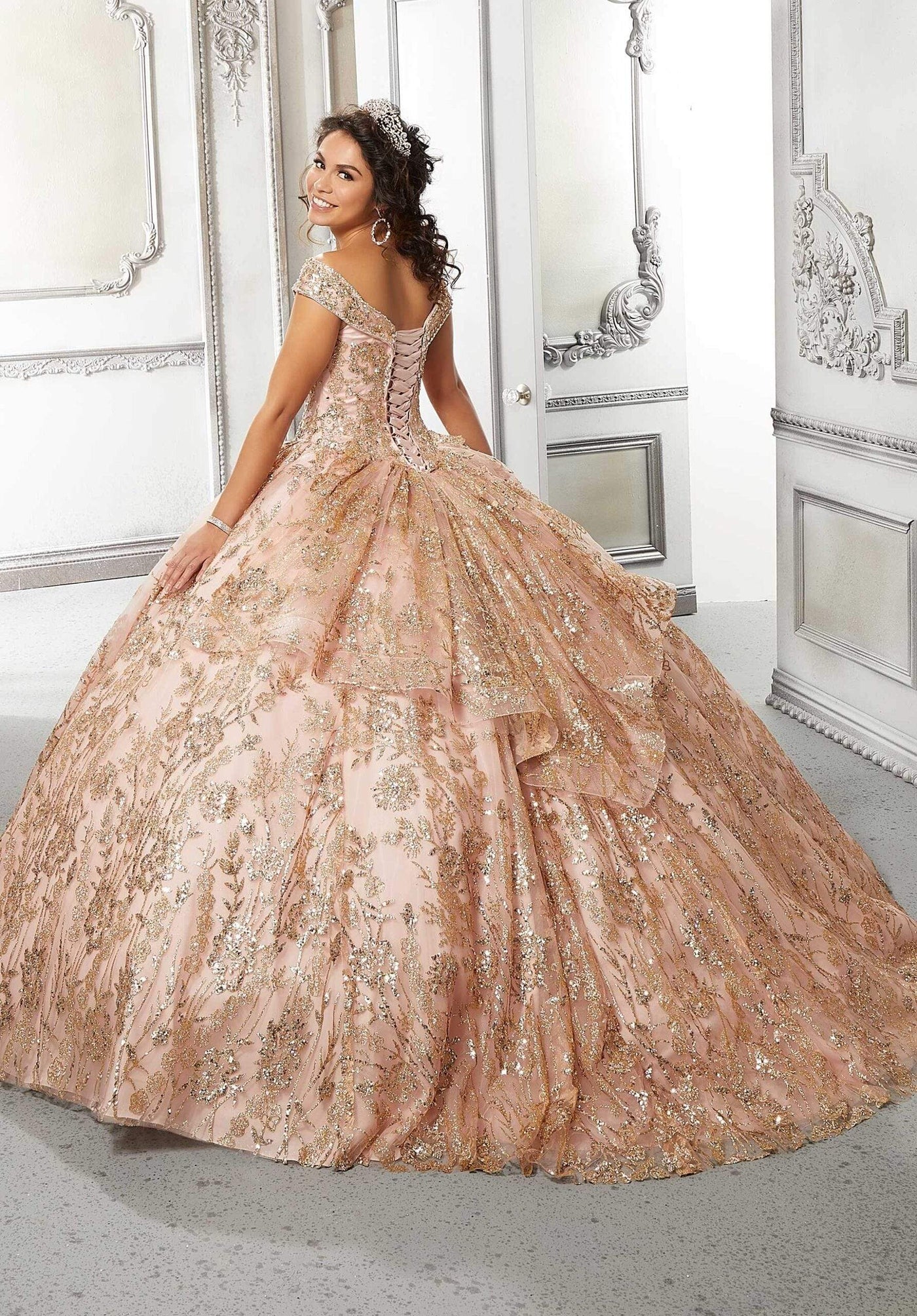 Vizcaya by Mori Lee - 89313 Off Shoulder Glittered Ballgown Quinceanera Dresses