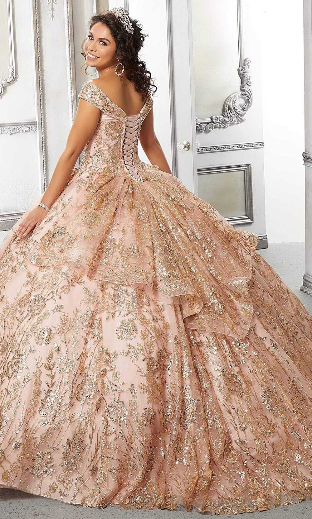 Vizcaya by Mori Lee 89313 - Long Glitter Tulle Ballgown Dress - Off Shoulders, Wide Neckline, Tulle, Sequins, Glitters, Voluminous, Lace-Up Back, Vizcaya by Mori Lee 89313 - Long Glitter Tulle Ballgown Dress - Off Shoulders, Wide Neckline, Tulle, Sequins, Glitters, Voluminous, Lace-Up Back,