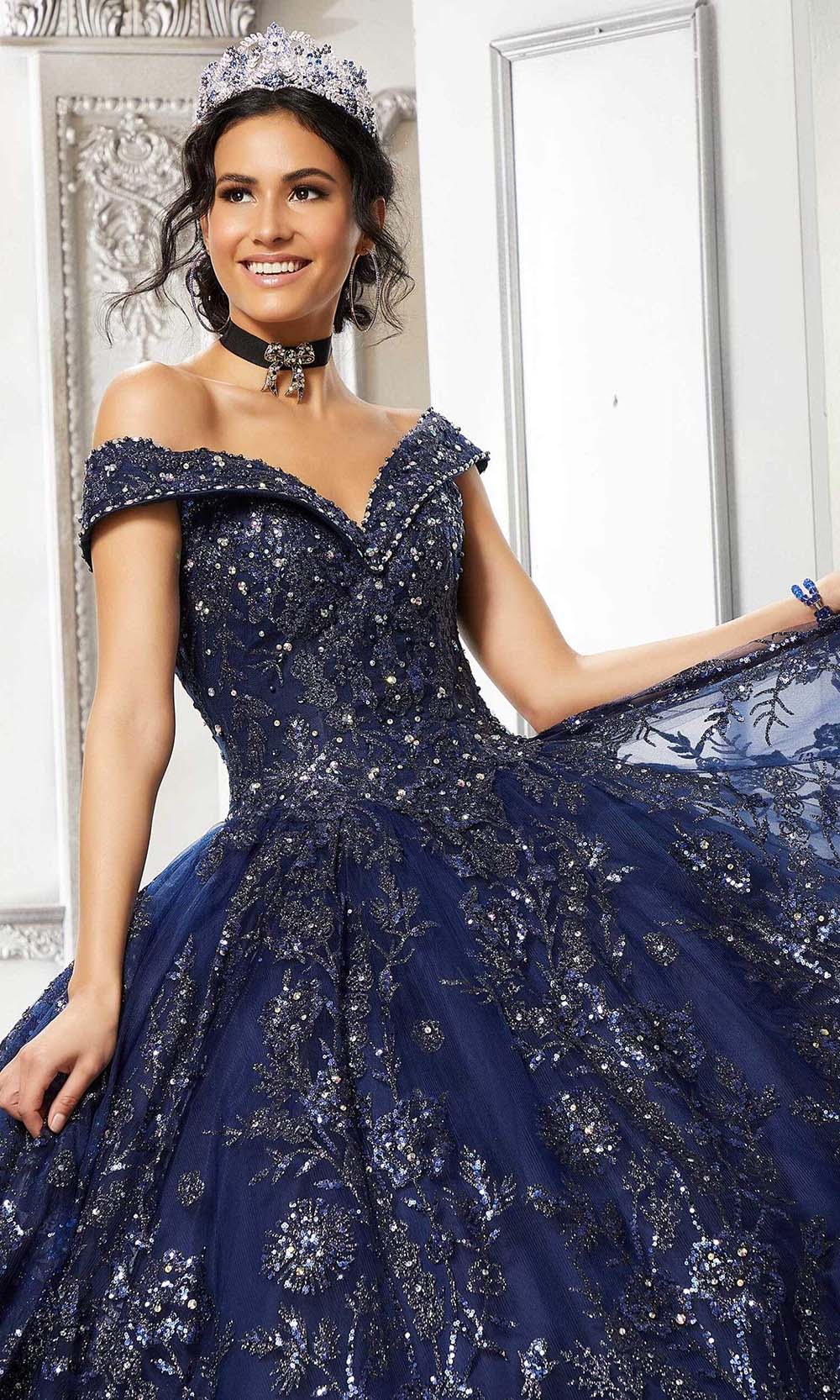 navy blue quince dress off the shoulder Navy Blue quinceaera dress Sweet 15 16 Prom Party Ball Gowns fg5523