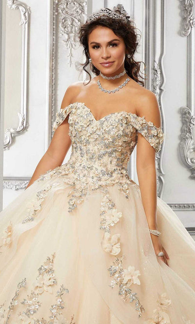 Vizcaya by Mori Lee - 89318 Floral Accented Tulle Ballgown Quinceanera Dresses