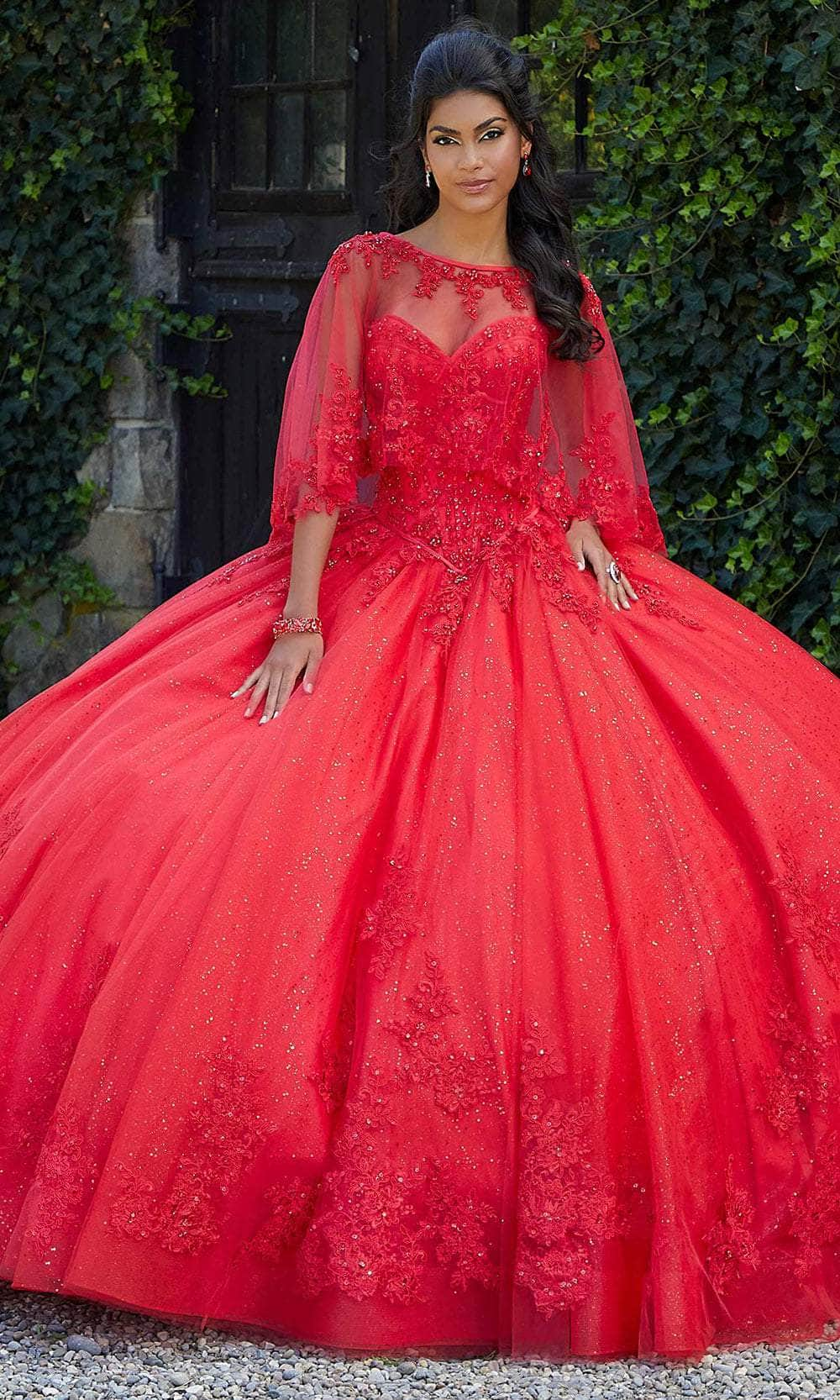 Vizcaya by Mori Lee 89451 - Bow Accented Strapless Ballgown Ball Gown 00 /  Scarlet