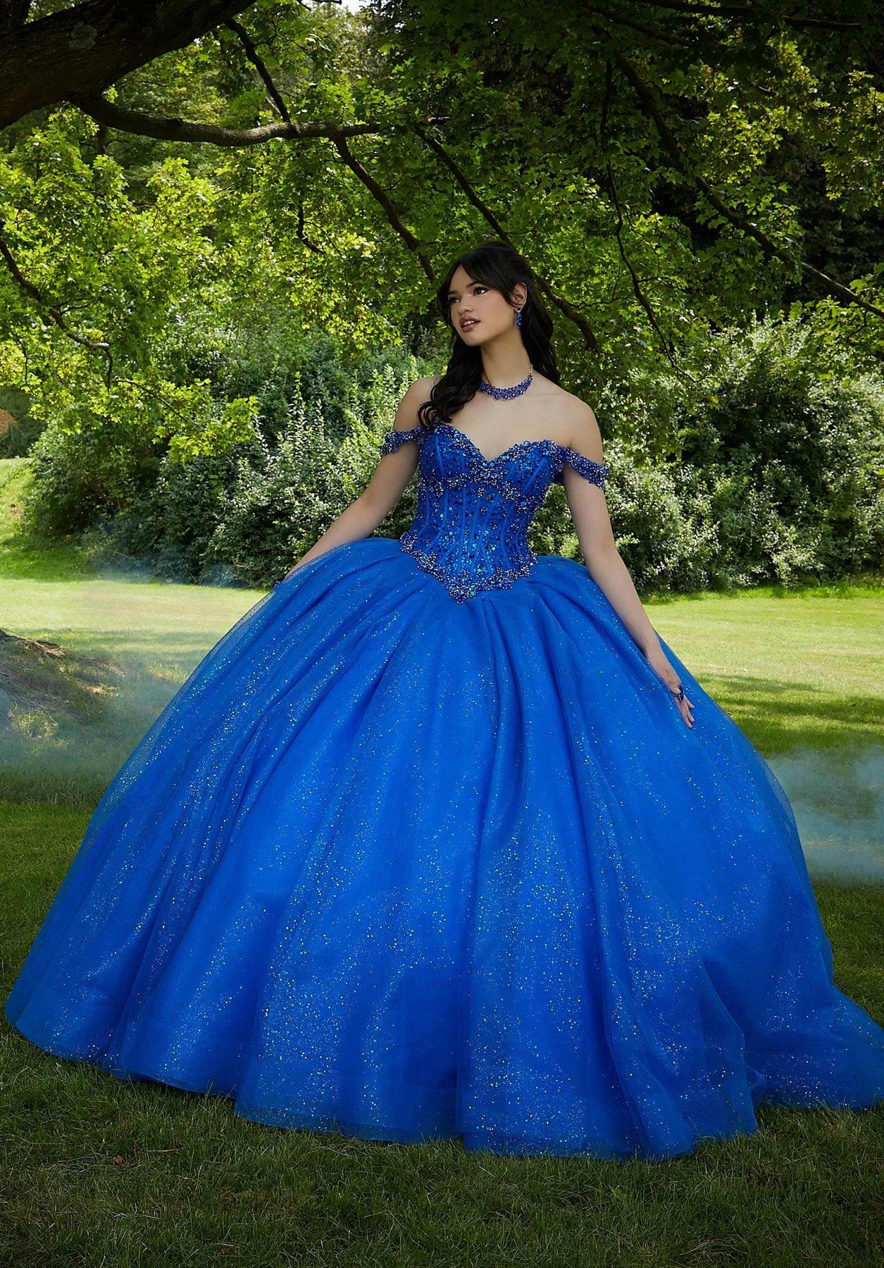 Vizcaya by Mori Lee 89453 - Jewel Beaded Sweetheart Neck Ballgown Ball Gown 00 /  Regal Royal