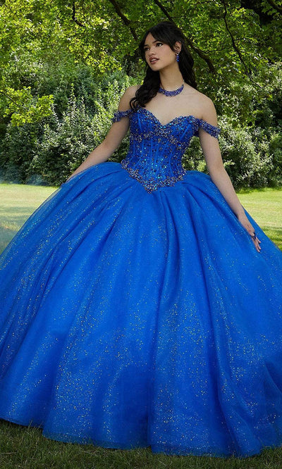 Vizcaya by Mori Lee 89453 - Jewel Beaded Sweetheart Neck Ballgown Ball Gown 00 /  Regal Royal