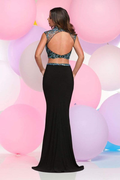 Zoey Grey 31077 Embellished Two-Piece Illusion High Neck Gown - 1 pc Ivory/Gold in size 2 Available CCSALE 2 / Ivory Gold
